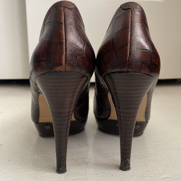 Nine West brown leather heels, size 7 - Picture 4 of 9